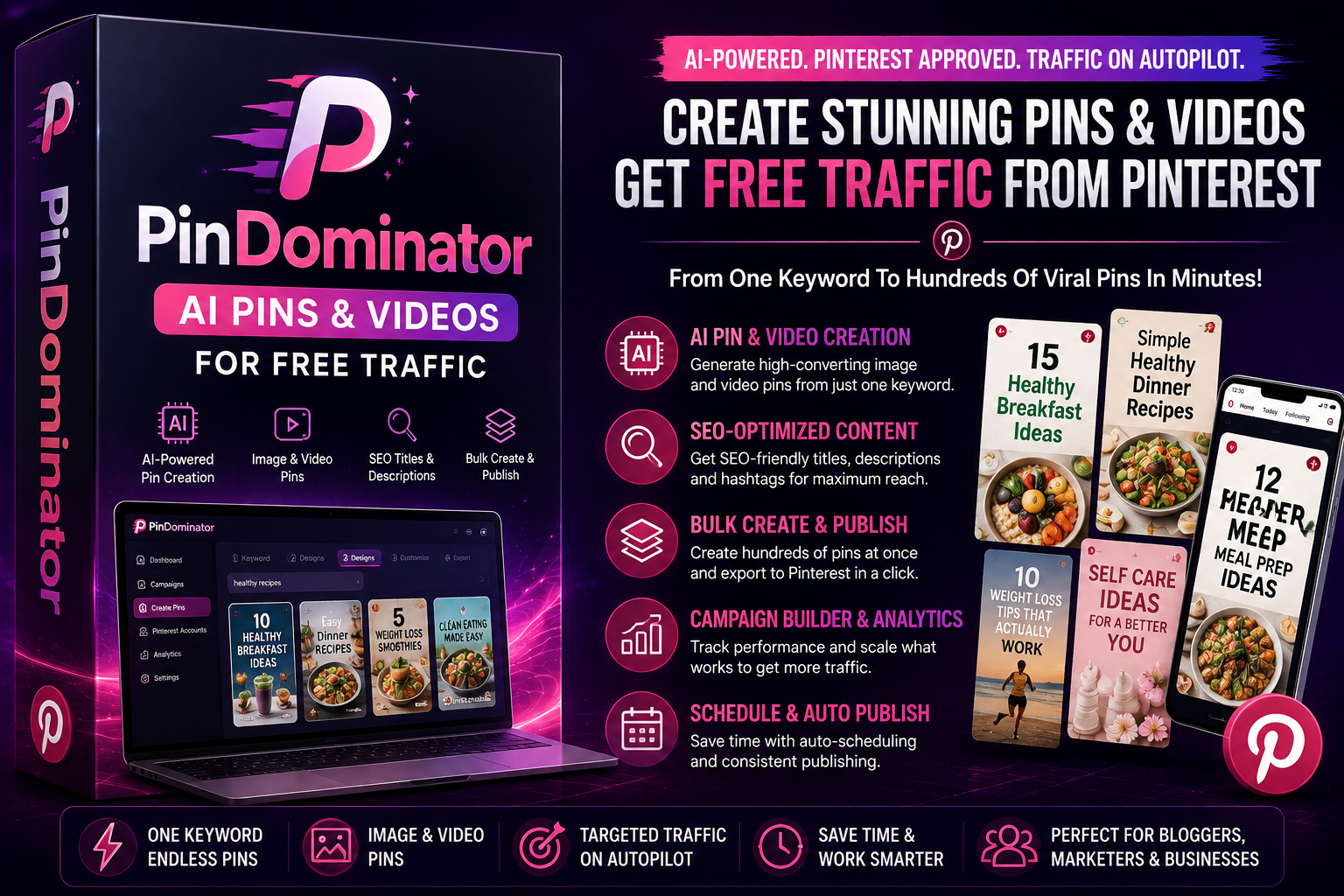 PinDominator: AI Pins & Videos for Free Traffic